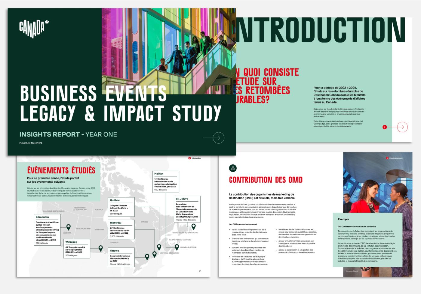 Cover and inside page spread of the Business Events Legacy & Impact Study